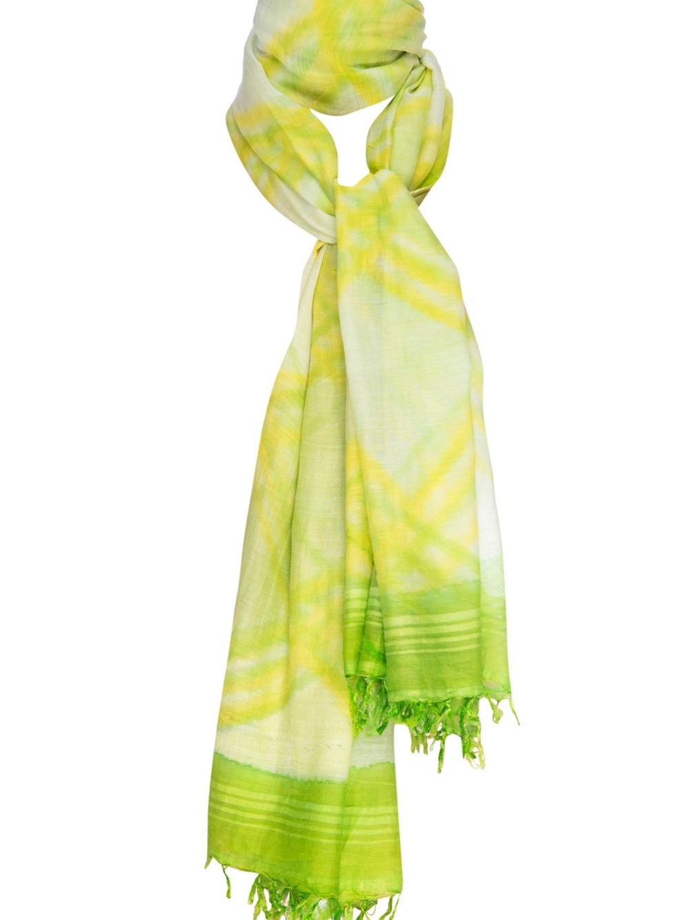 Lime Green Tie-Dye Lightweight Scarf